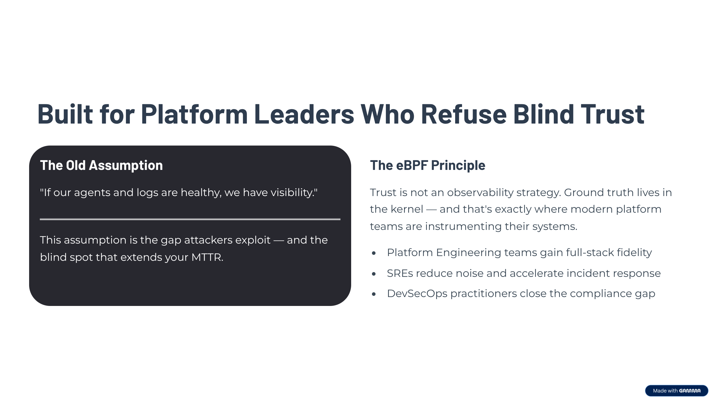Built for Platform Leaders Who Refuse Blind Trust